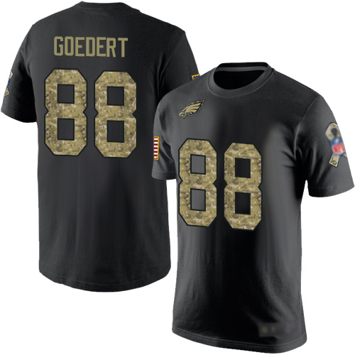 Men Philadelphia Eagles #88 Dallas Goedert Black Camo Salute to Service NFL T Shirt->philadelphia eagles->NFL Jersey